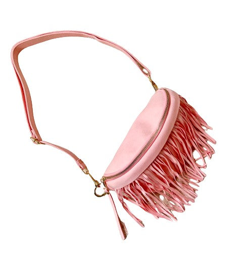 Fringe Bum Bag in Pink