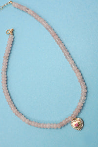 Stone Beaded Charm Necklace