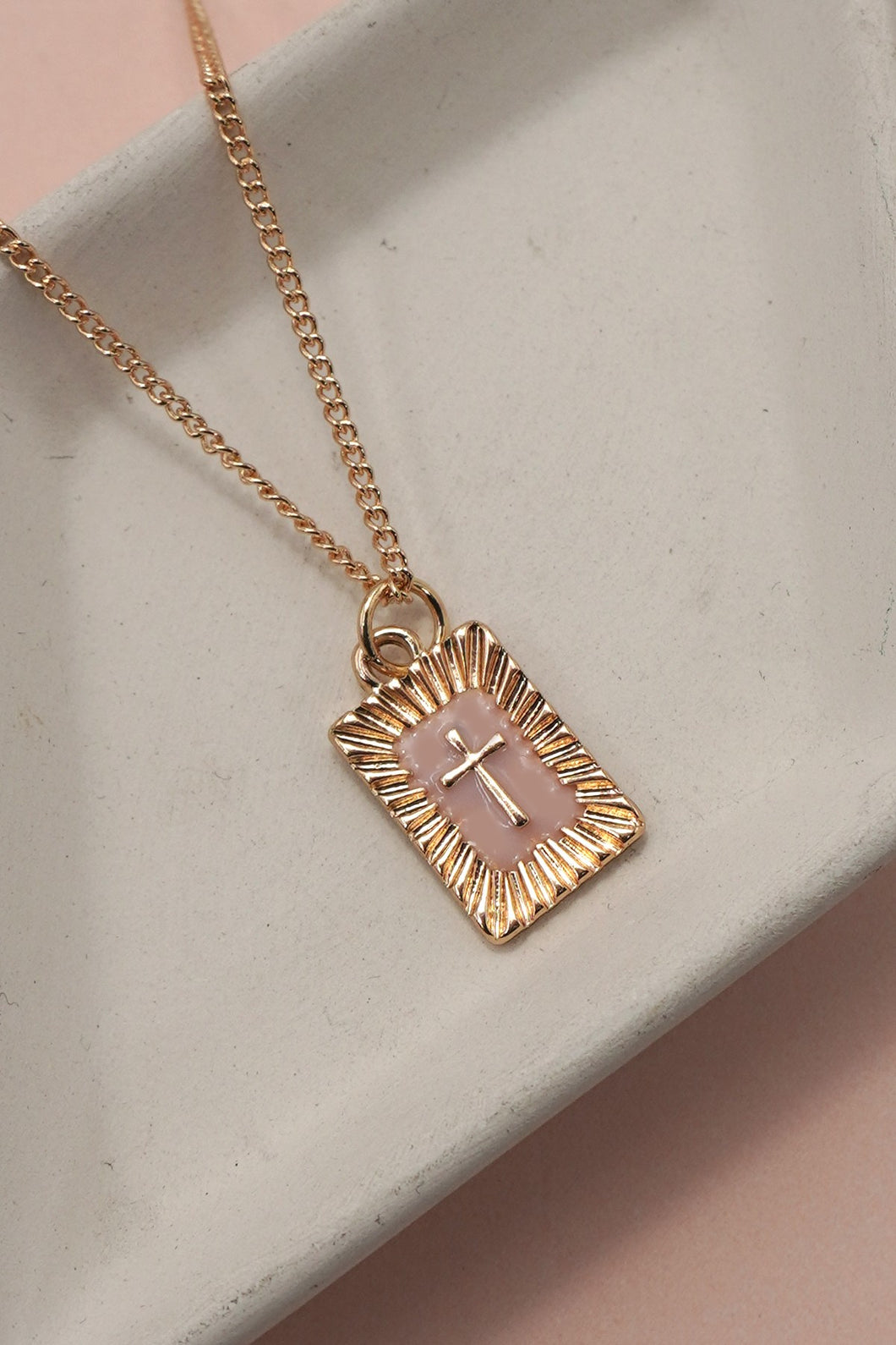 Sunburst Cross Pendant Necklace