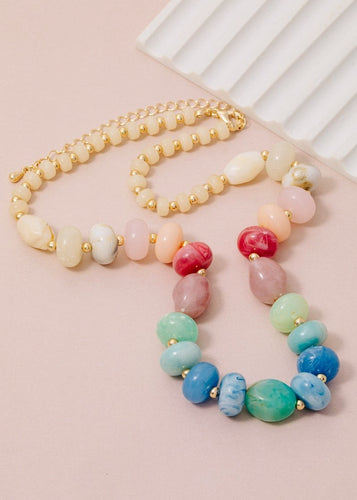 Mixed Color Beaded Chunky Necklace