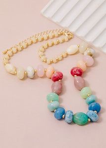 Mixed Color Beaded Chunky Necklace