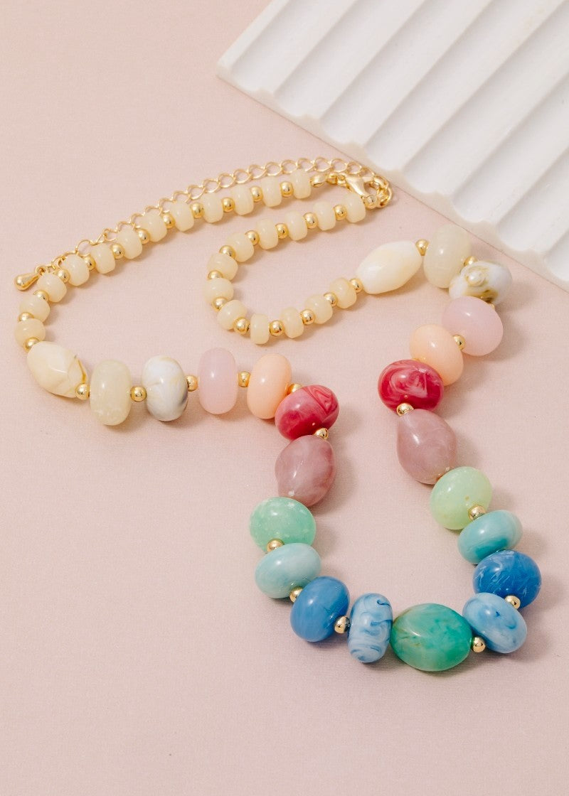Mixed Color Beaded Chunky Necklace