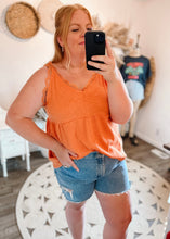 Load image into Gallery viewer, Good Directions Lace Tank in Tangerine