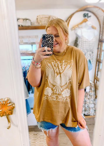 Free Bird Graphic Tee in Cinnamon