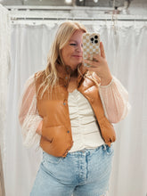 Load image into Gallery viewer, Faux Leather Vest in Chestnut