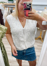 Load image into Gallery viewer, Cream Crochet Vest Top