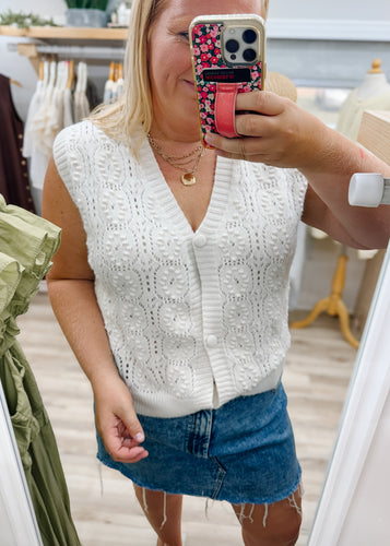 Cream Crochet Vest Top
