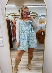 Denim Leopard Romper