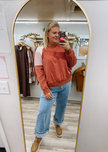 Colorblock Pullover Sweatshirt