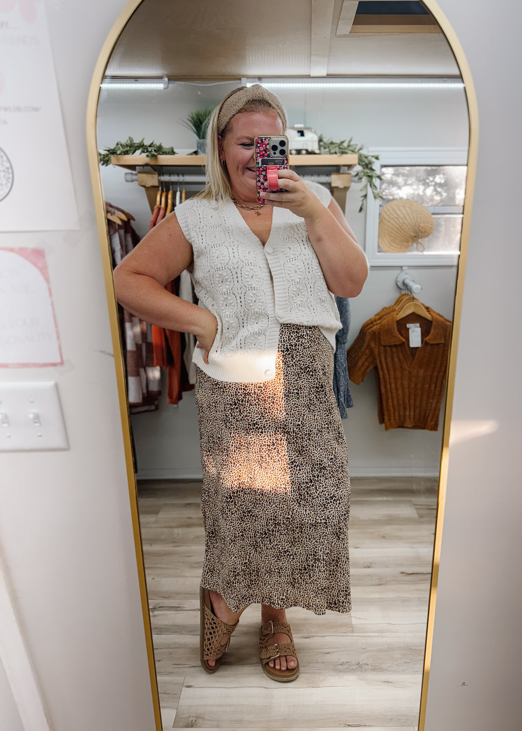 Leopard Midi Skirt