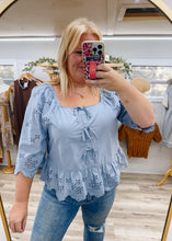 Load image into Gallery viewer, Fall Afternoons Eyelet Top