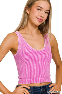 Reversible Ribbed Cropped Tank