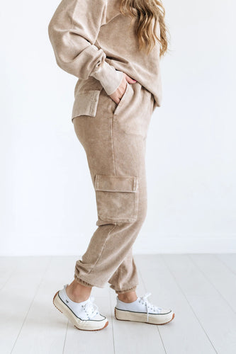 Light Mocha Corded Jogger Pant