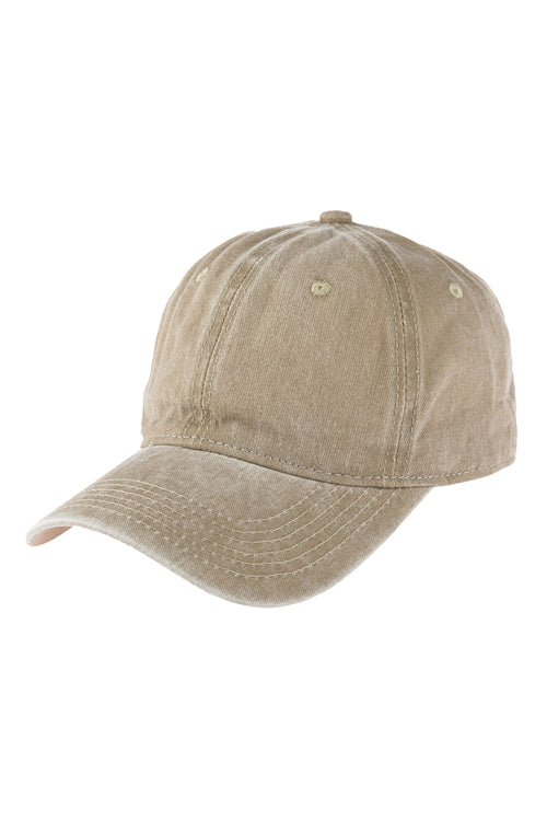 Khaki Washed Baseball Cap