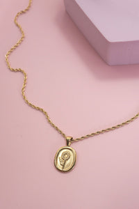 Gold Rose Flower Necklace