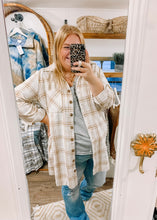 Load image into Gallery viewer, Center Of It All Long Plaid Shacket